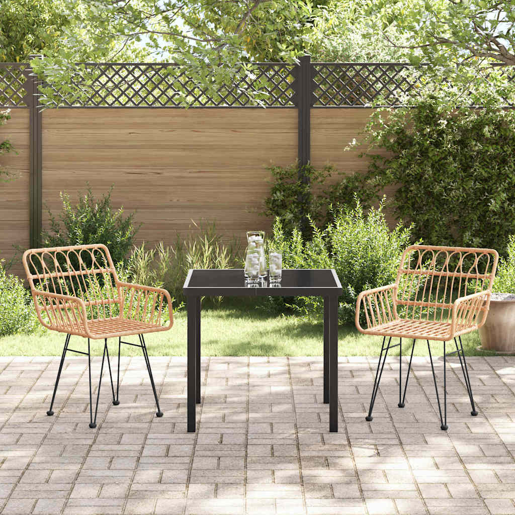 Garten Essgruppe 3 pcs Braun Pulverbeschichteter Stahl