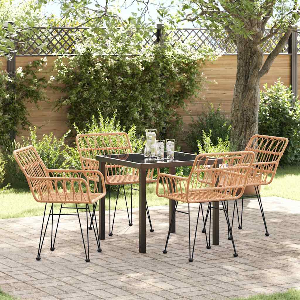 Garten Essgruppe 5 pcs Braun Pulverbeschichteter Stahl