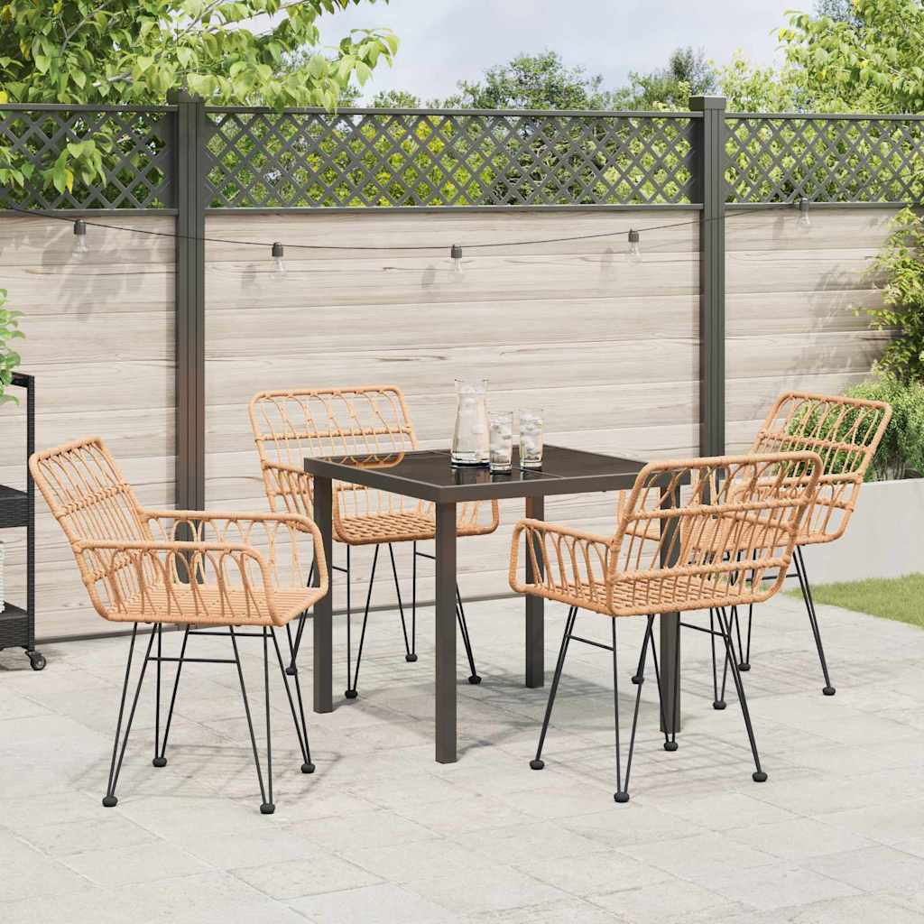 Garten Essgruppe 5 pcs Braun Pulverbeschichteter Stahl