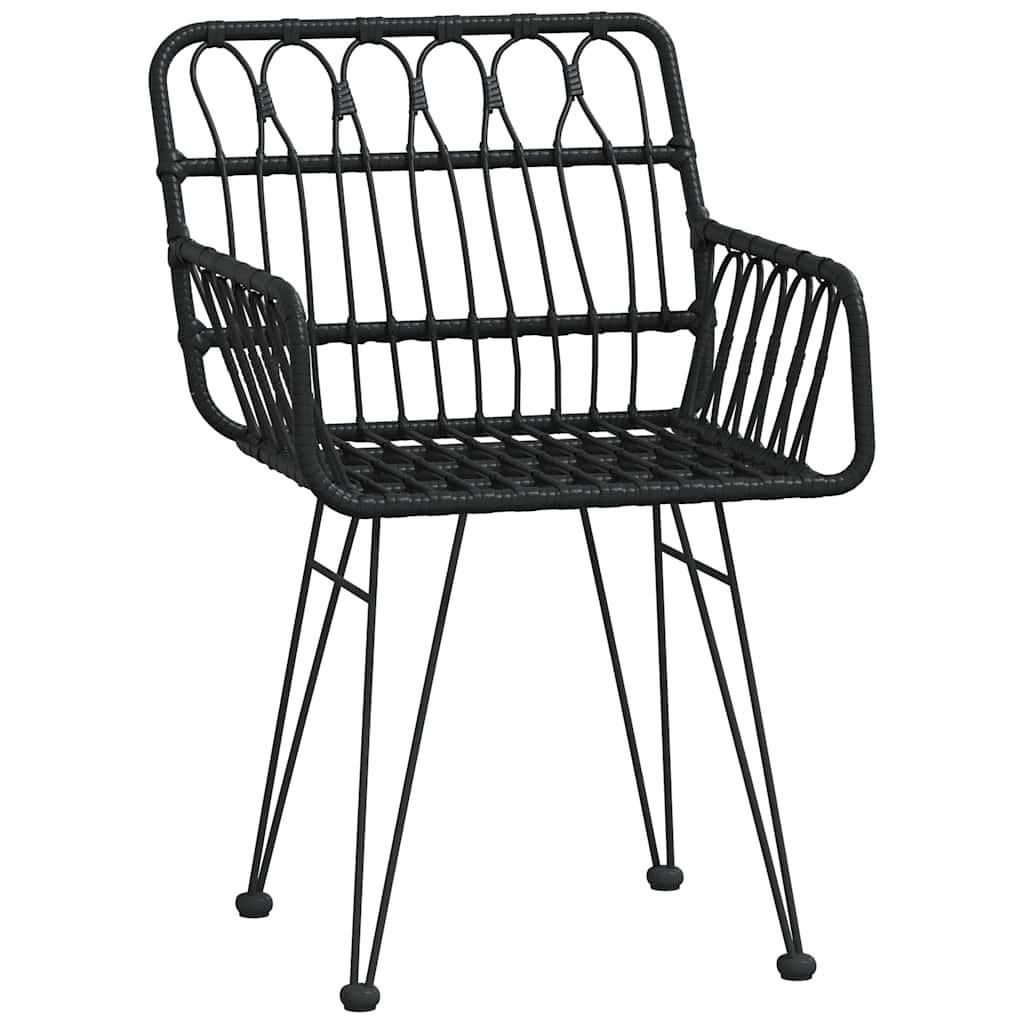 Garten Essgruppe 7 pcs Schwarz Pulverbeschichteter Stahl