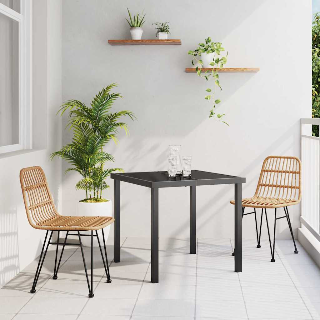Garten Essgruppe 3 pcs Braun Pulverbeschichteter Stahl