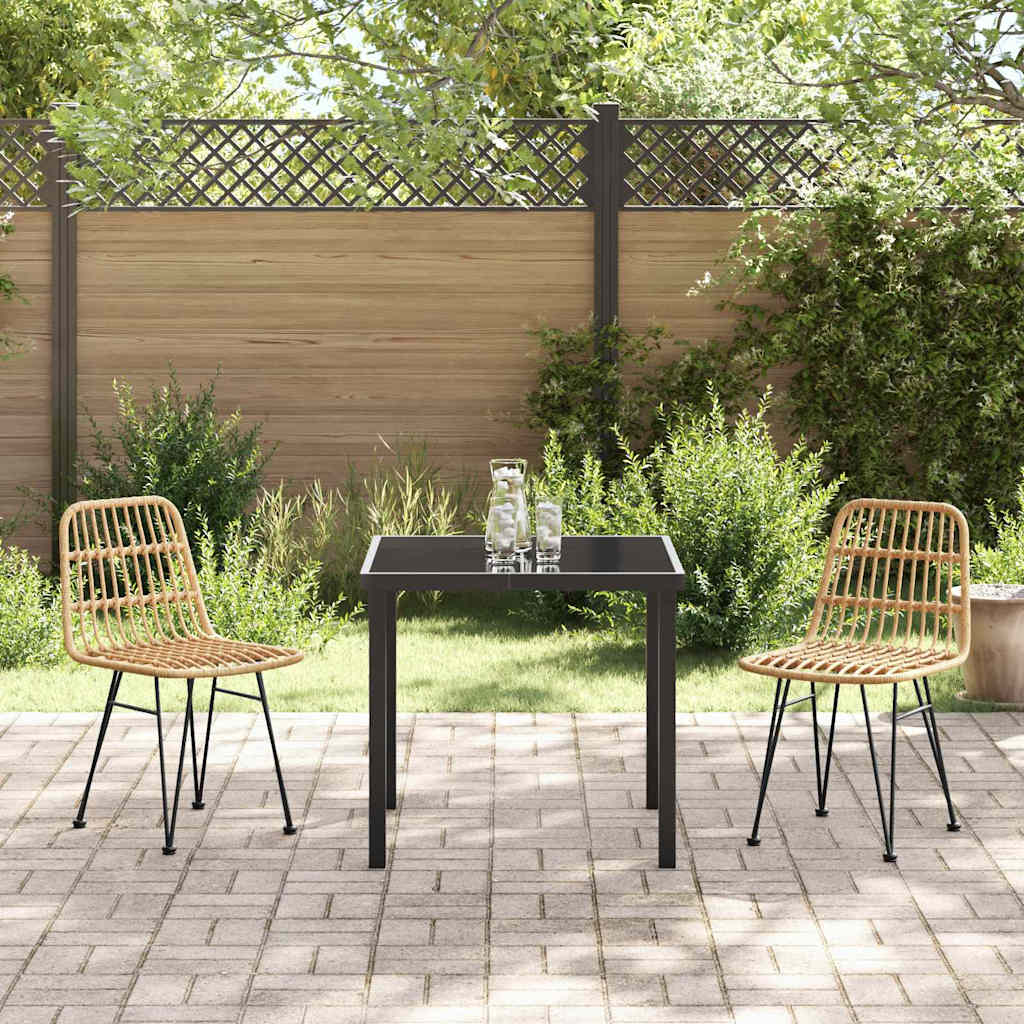 Garten Essgruppe 3 pcs Braun Pulverbeschichteter Stahl