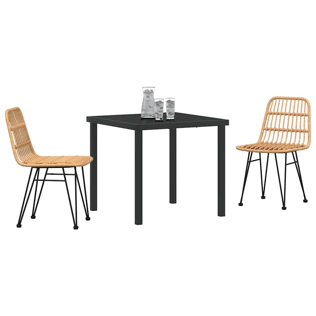 Garten Essgruppe 3 pcs Braun Pulverbeschichteter Stahl
