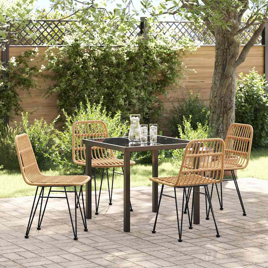 Garten Essgruppe 5 pcs Braun Pulverbeschichteter Stahl