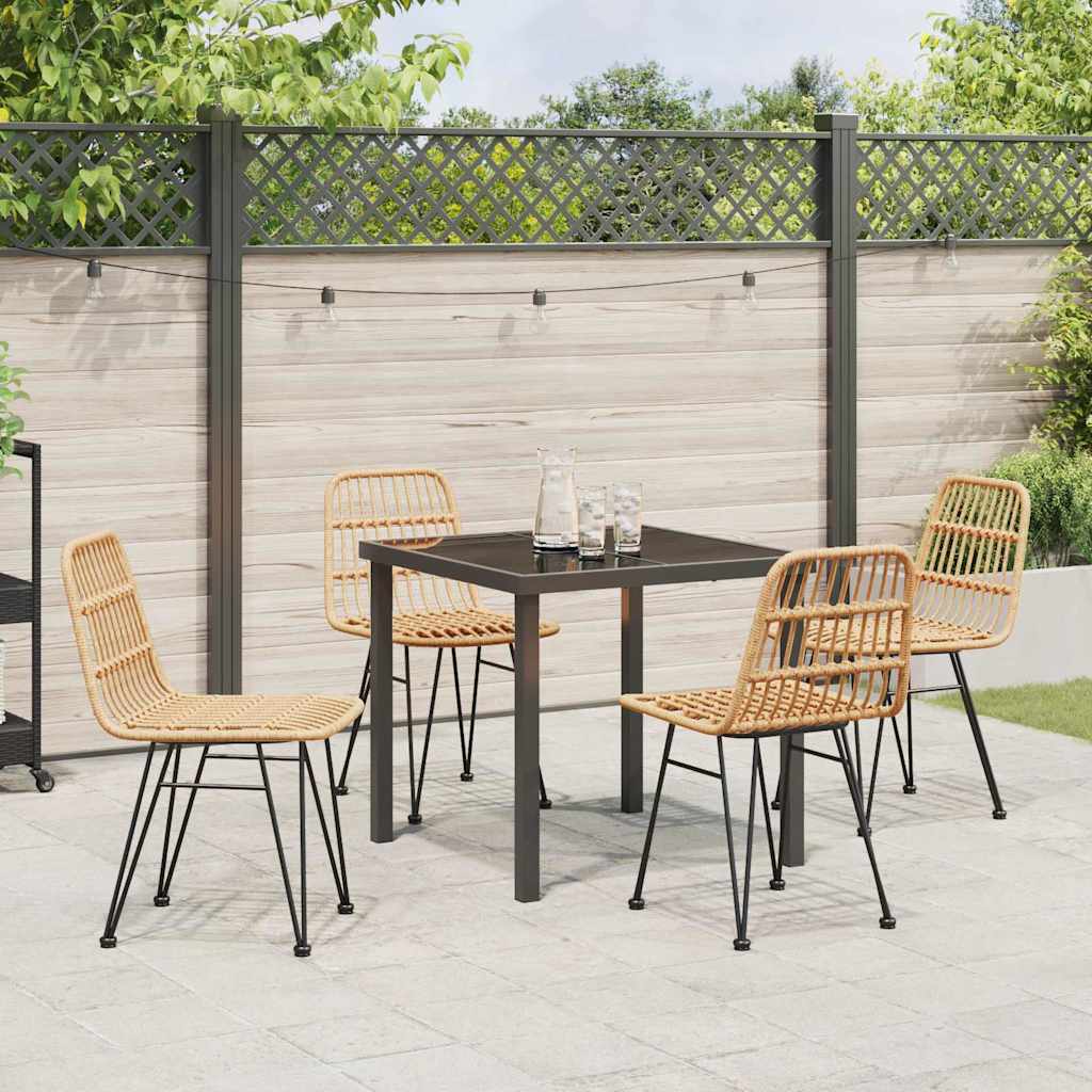 Garten Essgruppe 5 pcs Braun Pulverbeschichteter Stahl