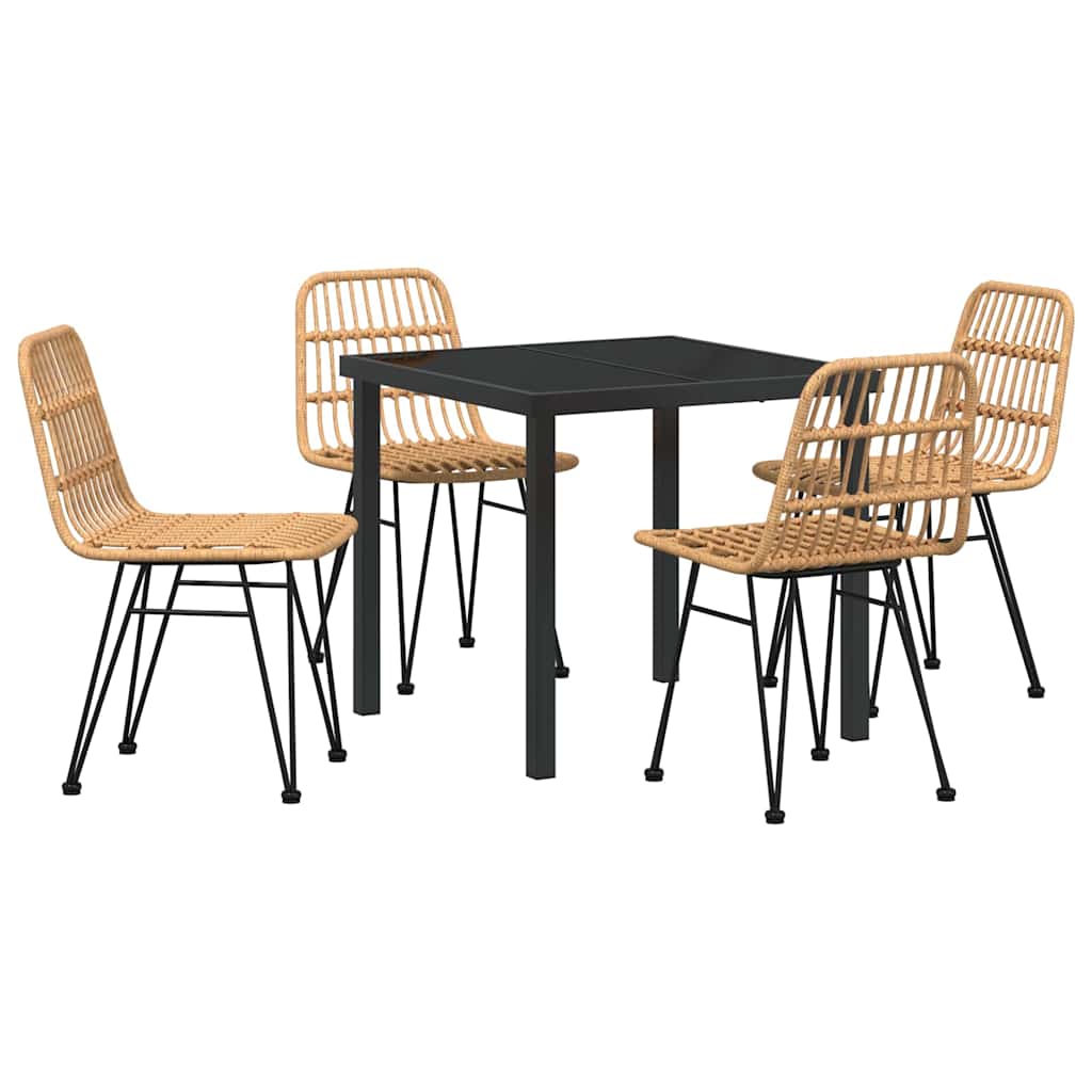 Garten Essgruppe 5 pcs Braun Pulverbeschichteter Stahl