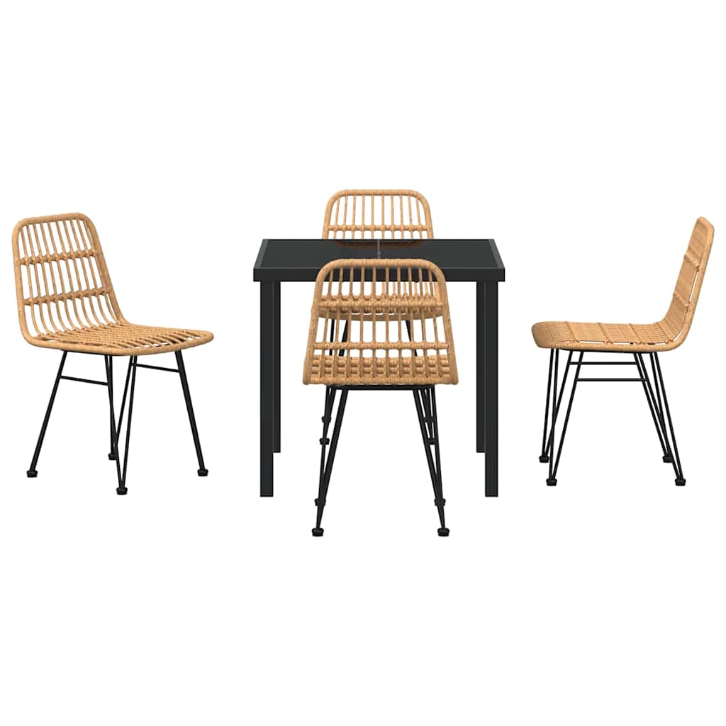 Garten Essgruppe 5 pcs Braun Pulverbeschichteter Stahl