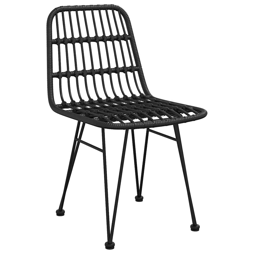 Garten Essgruppe 3 pcs Schwarz Pulverbeschichteter Stahl