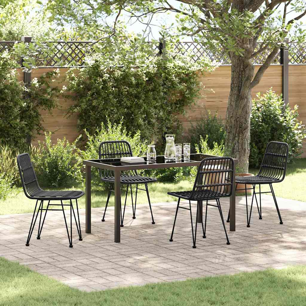 Garten Essgruppe 5 pcs Schwarz Pulverbeschichteter Stahl