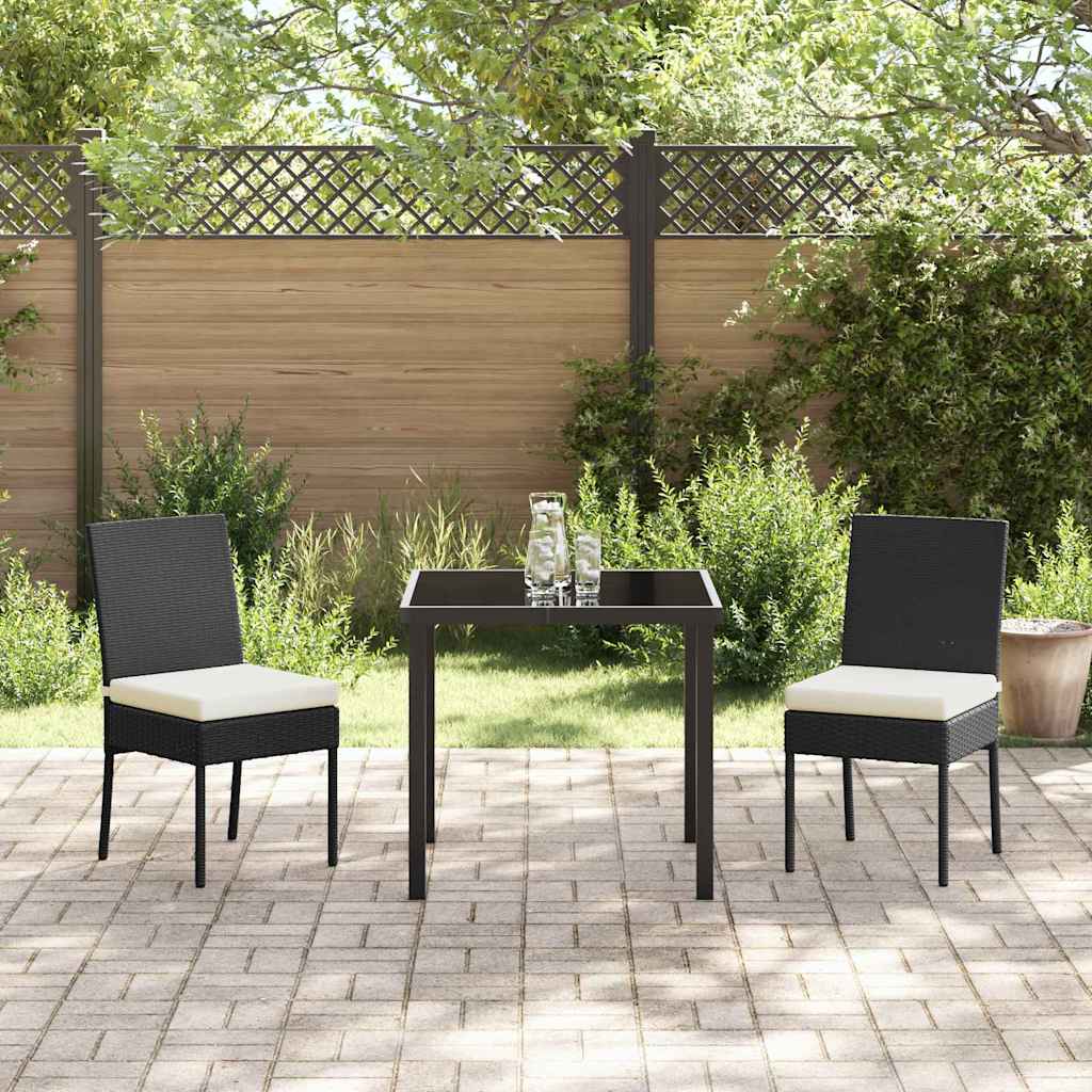 Garten Essgruppe 3 pcs Schwarz Pulverbeschichteter Stahl