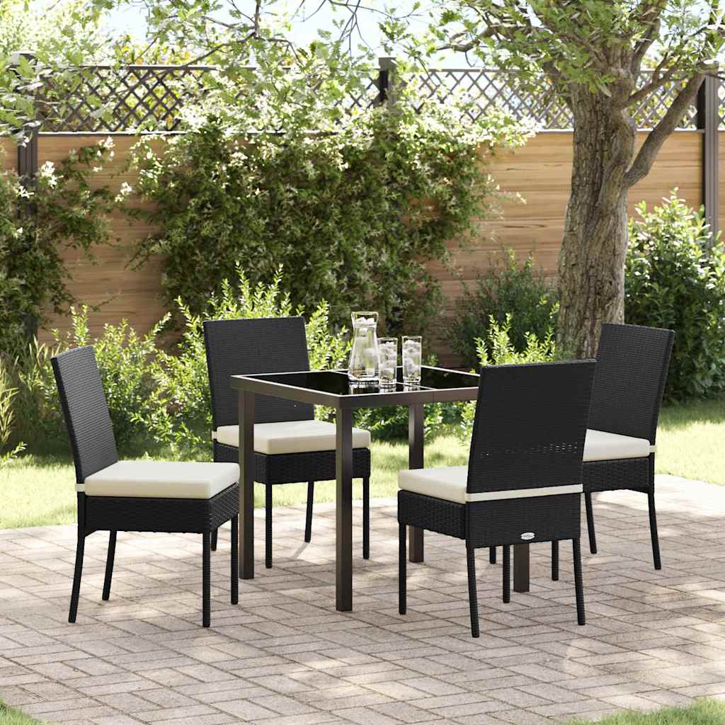 Garten Essgruppe 5 pcs Schwarz Pulverbeschichteter Stahl