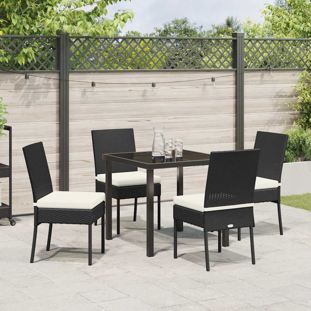 Garten Essgruppe 5 pcs Schwarz Pulverbeschichteter Stahl