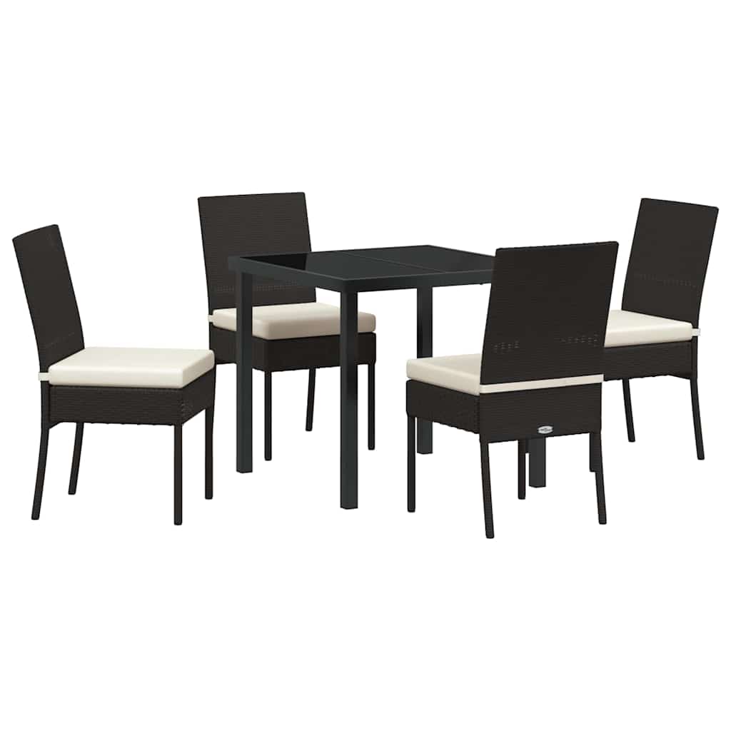 Garten Essgruppe 5 pcs Schwarz Pulverbeschichteter Stahl