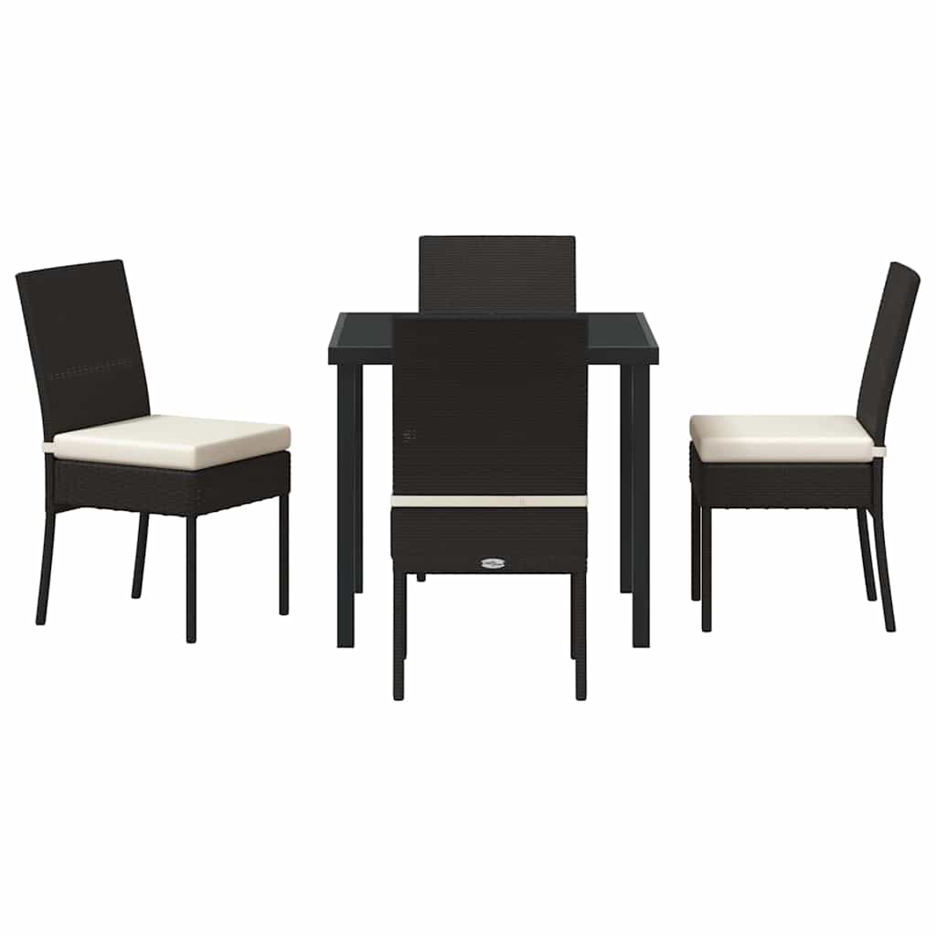 Garten Essgruppe 5 pcs Schwarz Pulverbeschichteter Stahl
