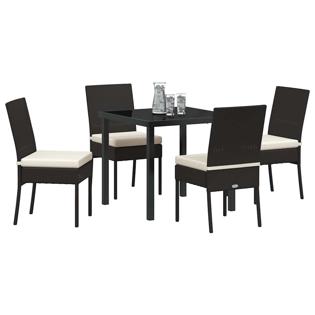 Garten Essgruppe 5 pcs Schwarz Pulverbeschichteter Stahl