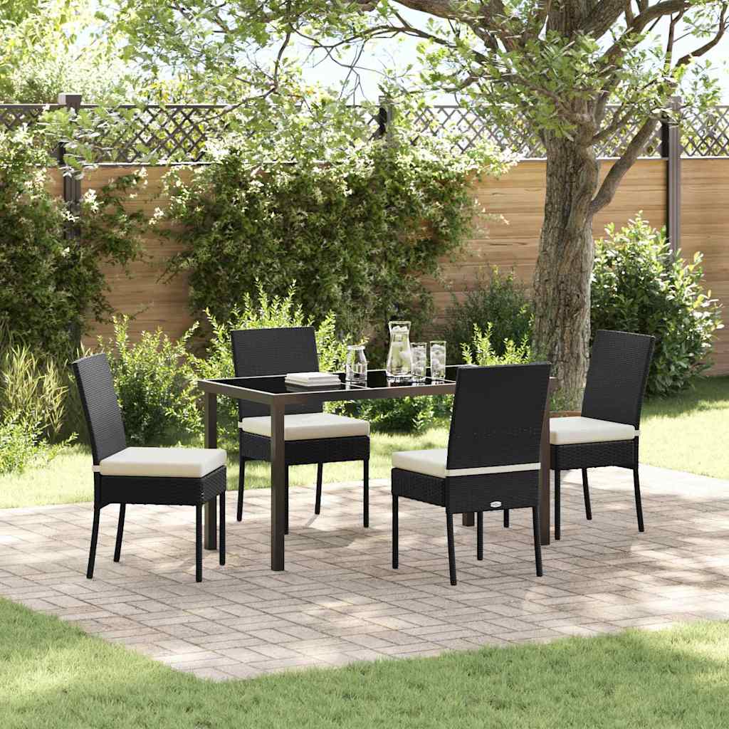 Garten Essgruppe 5 pcs Schwarz Pulverbeschichteter Stahl