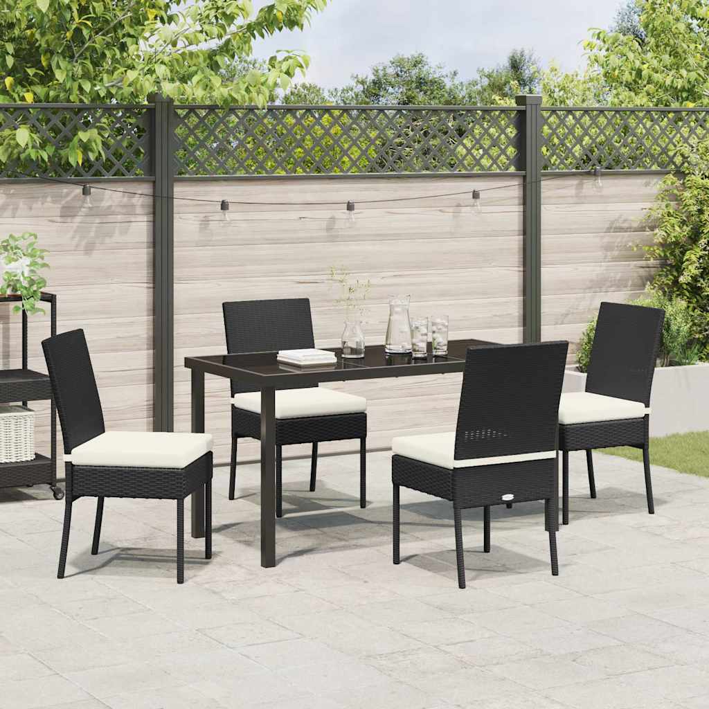 Garten Essgruppe 5 pcs Schwarz Pulverbeschichteter Stahl