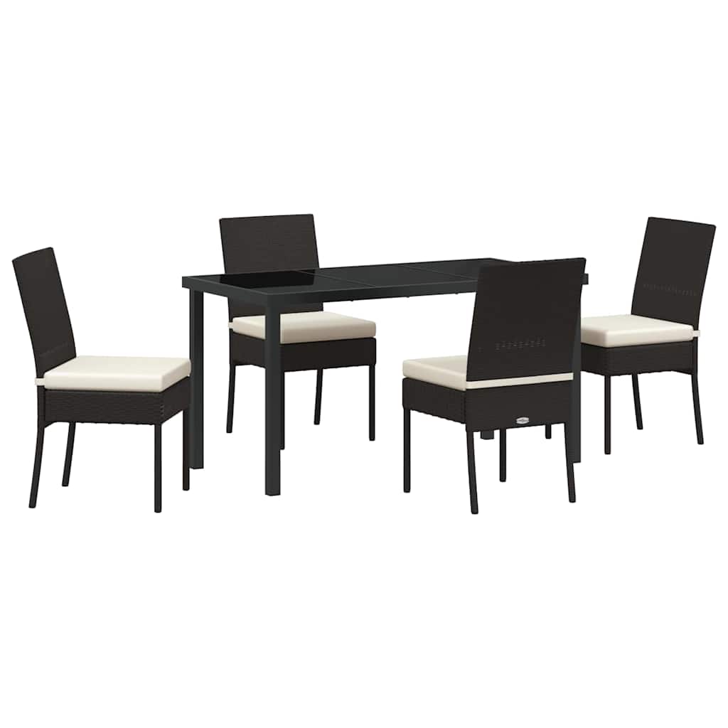 Garten Essgruppe 5 pcs Schwarz Pulverbeschichteter Stahl