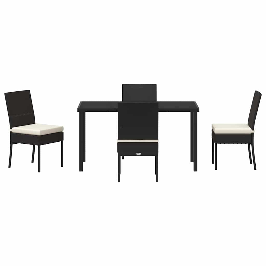 Garten Essgruppe 5 pcs Schwarz Pulverbeschichteter Stahl