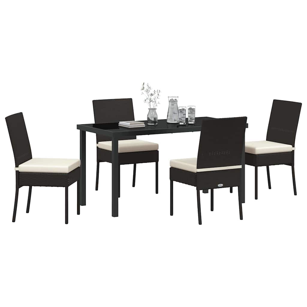 Garten Essgruppe 5 pcs Schwarz Pulverbeschichteter Stahl