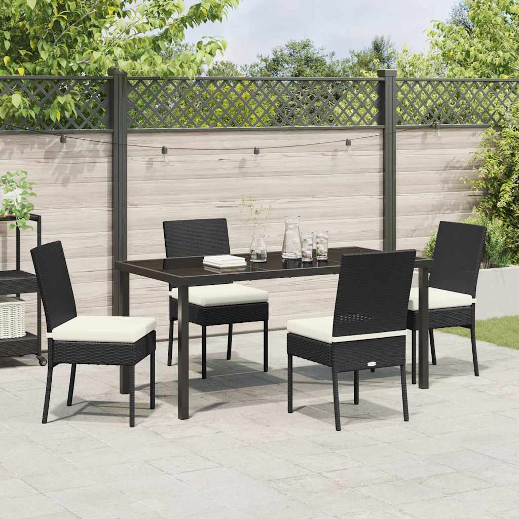 Garten Essgruppe 5 pcs Schwarz Pulverbeschichteter Stahl