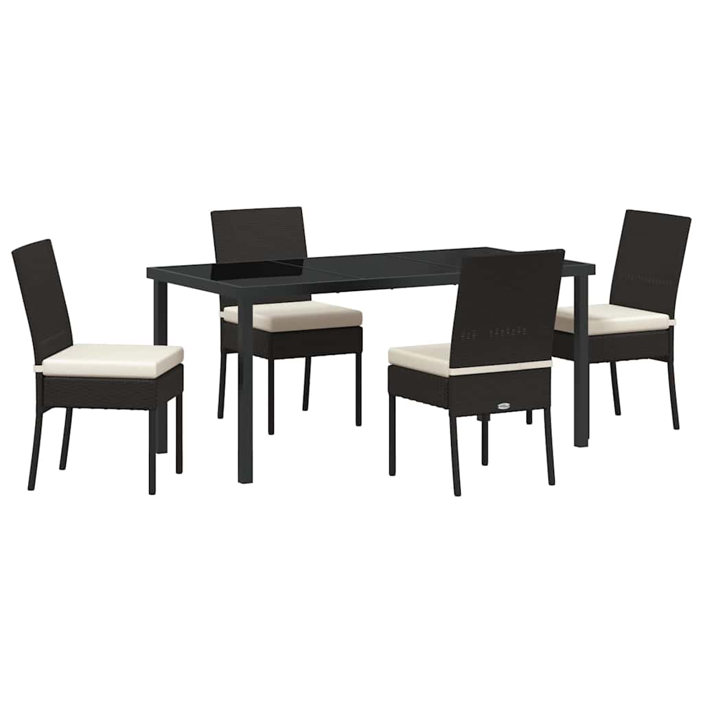 Garten Essgruppe 5 pcs Schwarz Pulverbeschichteter Stahl
