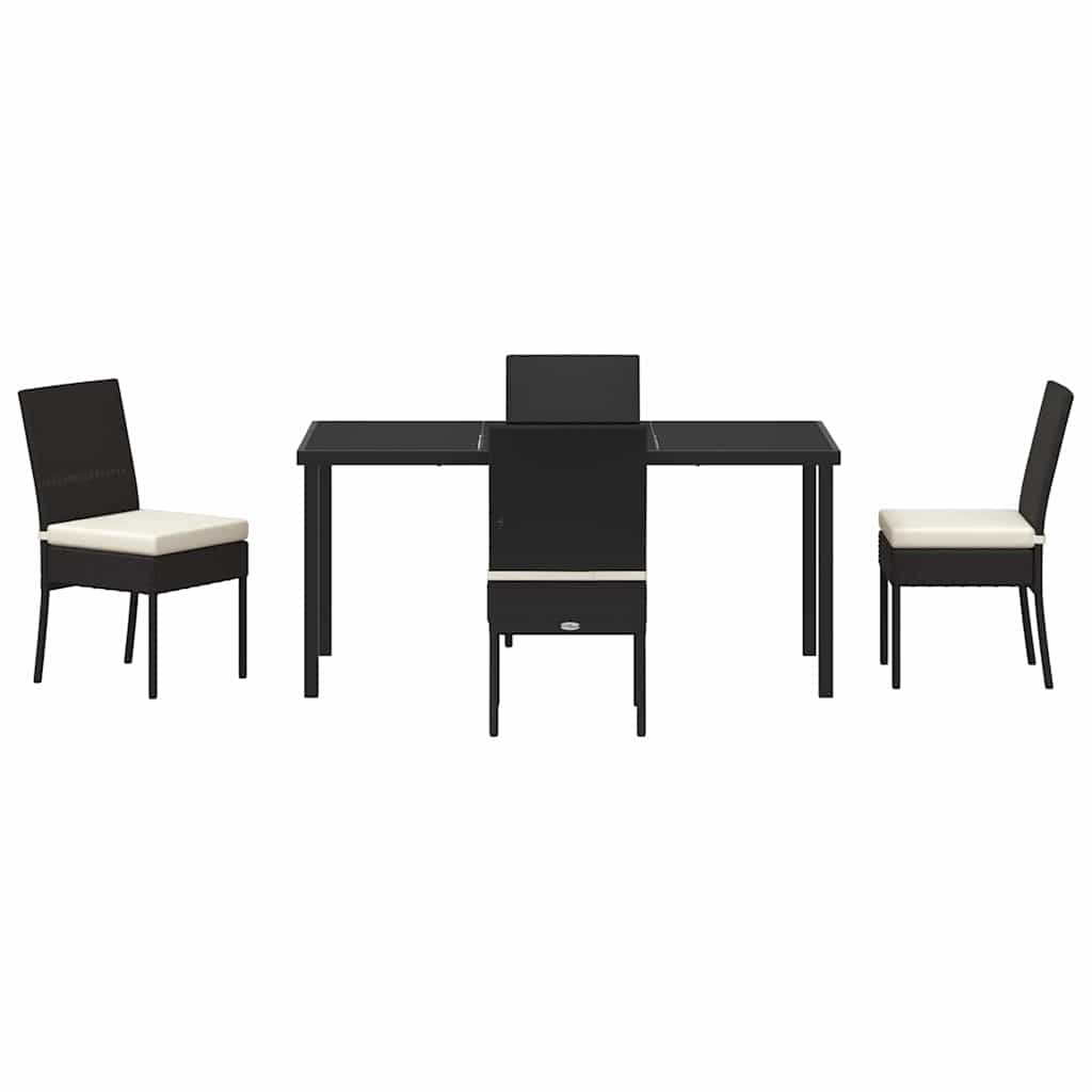Garten Essgruppe 5 pcs Schwarz Pulverbeschichteter Stahl