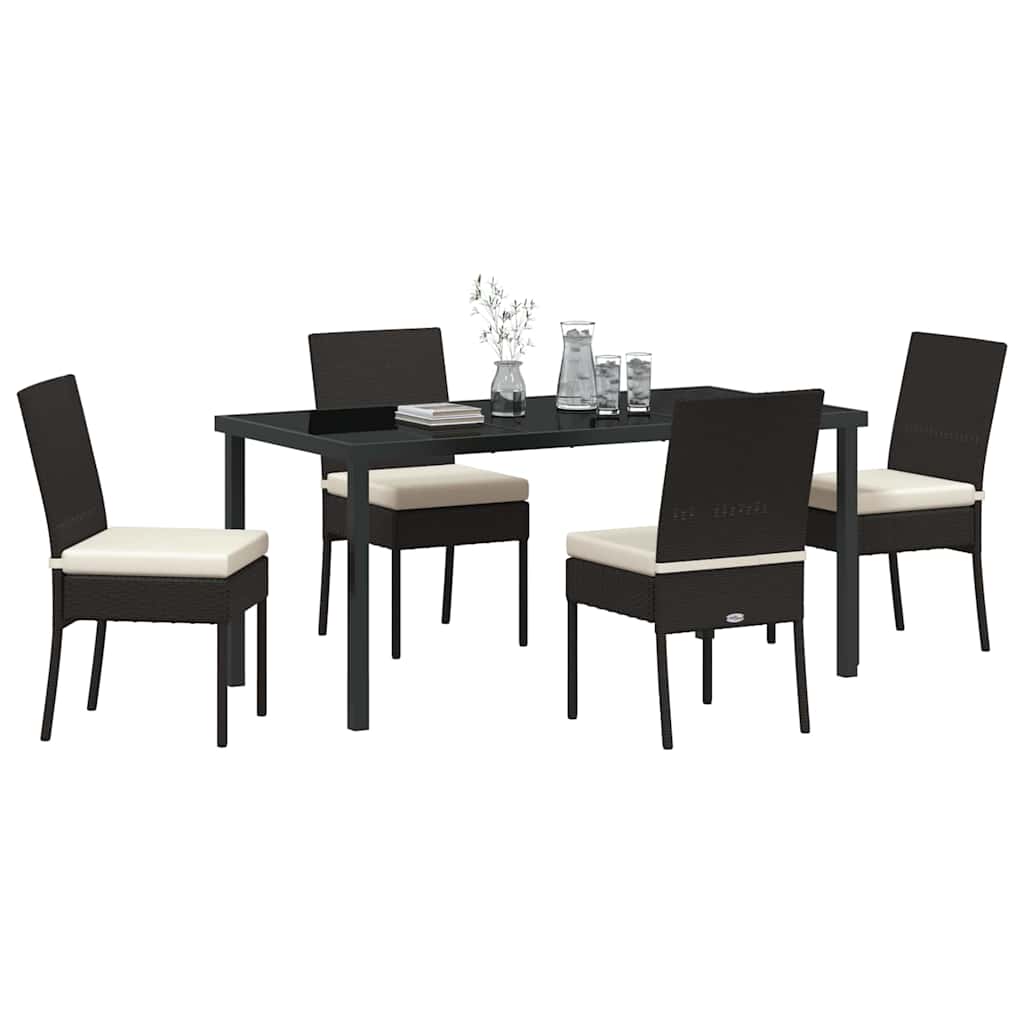 Garten Essgruppe 5 pcs Schwarz Pulverbeschichteter Stahl