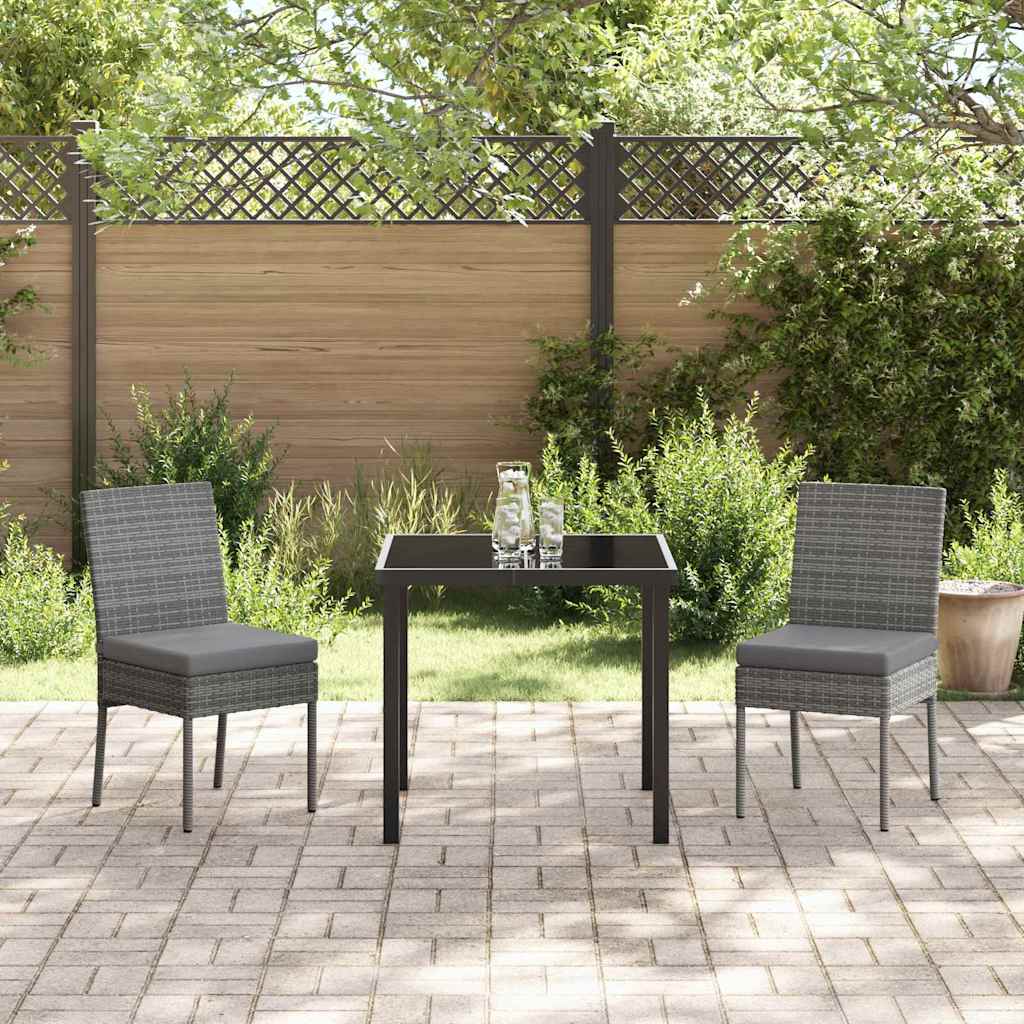 Garten Essgruppe 3 pcs Grau Pulverbeschichteter Stahl