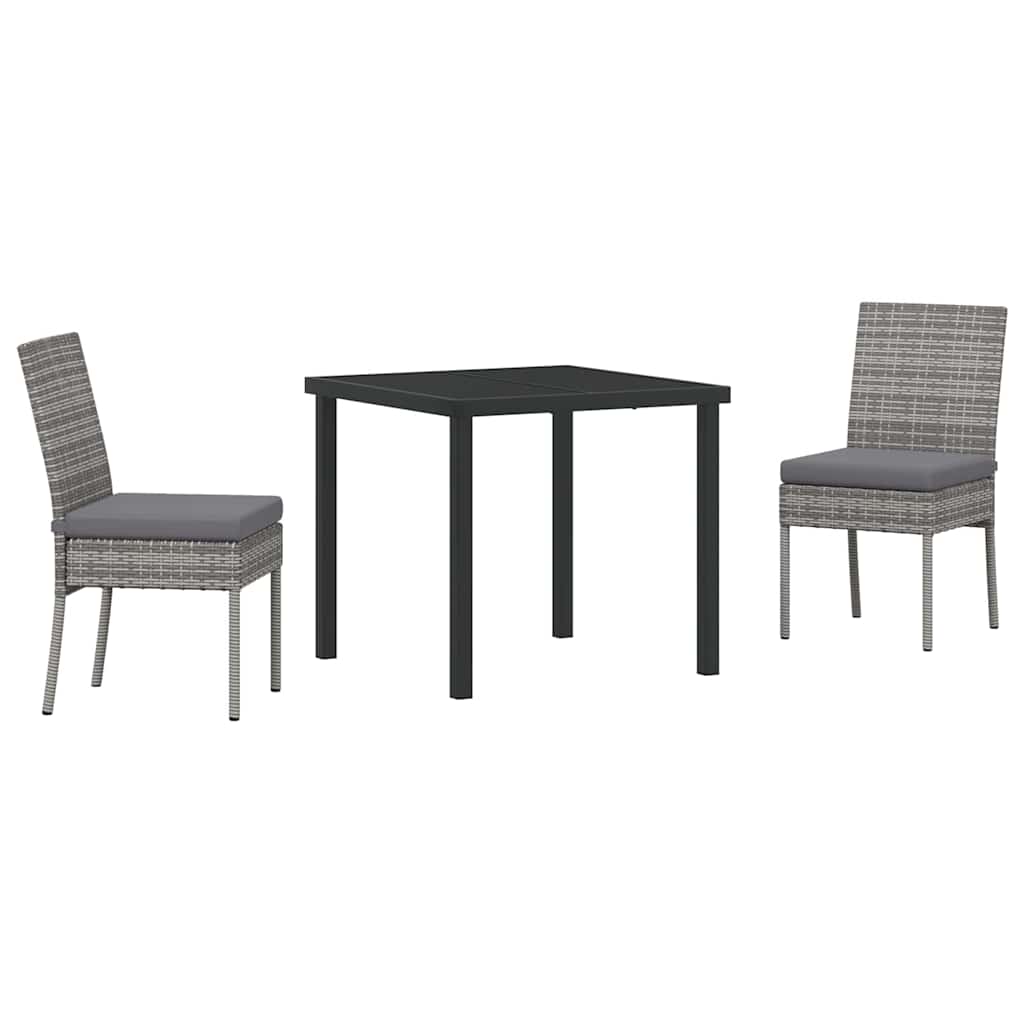 Garten Essgruppe 3 pcs Grau Pulverbeschichteter Stahl