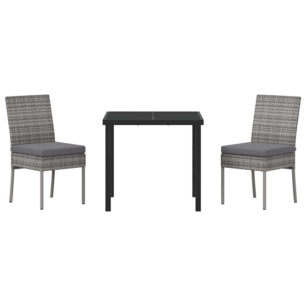 Garten Essgruppe 3 pcs Grau Pulverbeschichteter Stahl