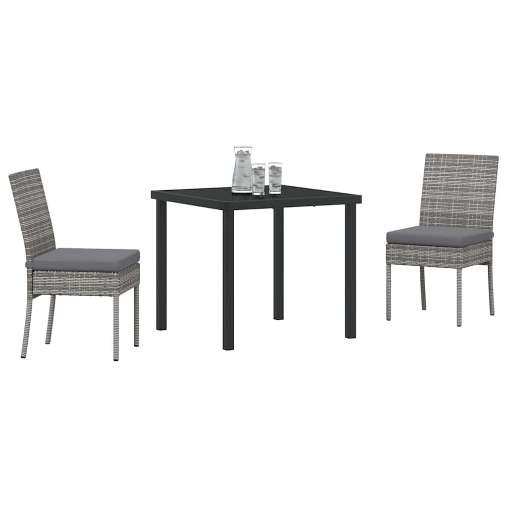 Garten Essgruppe 3 pcs Grau Pulverbeschichteter Stahl
