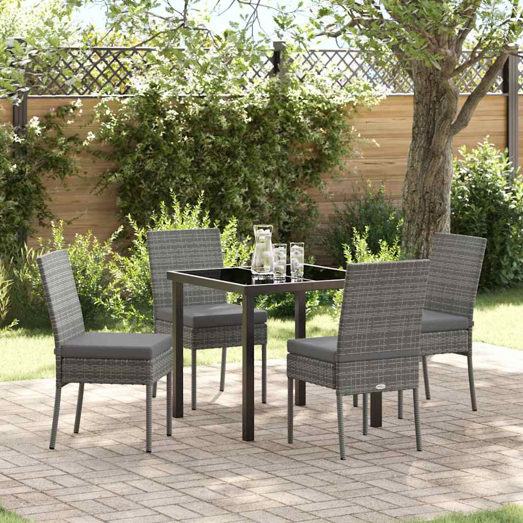 Garten Essgruppe 5 pcs Grau Pulverbeschichteter Stahl