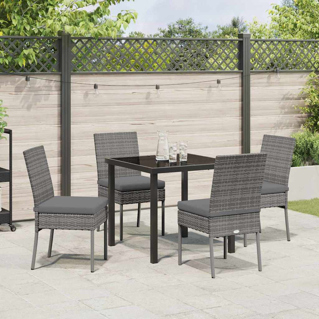 Garten Essgruppe 5 pcs Grau Pulverbeschichteter Stahl