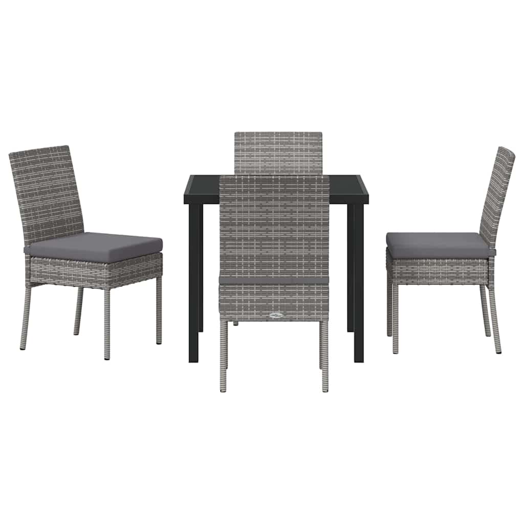 Garten Essgruppe 5 pcs Grau Pulverbeschichteter Stahl