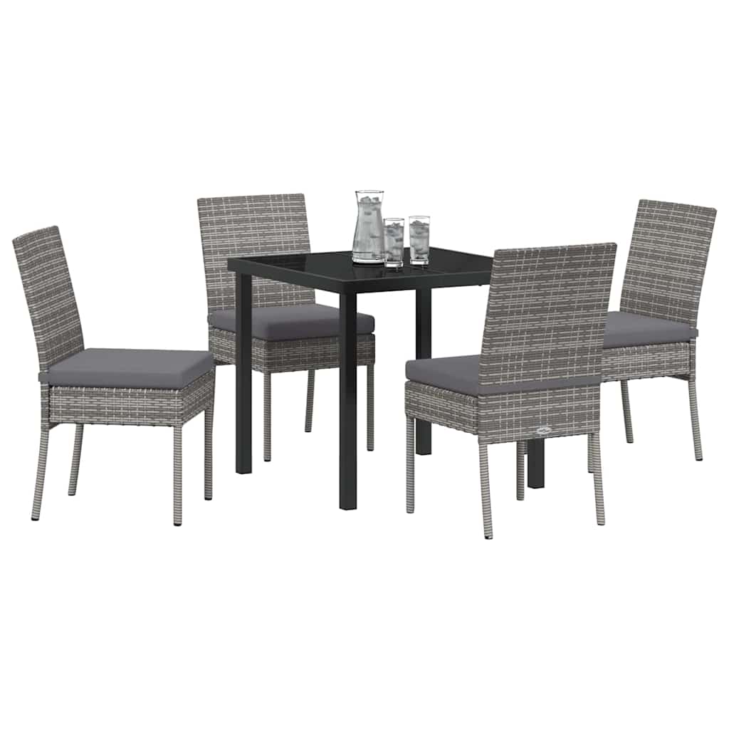Garten Essgruppe 5 pcs Grau Pulverbeschichteter Stahl