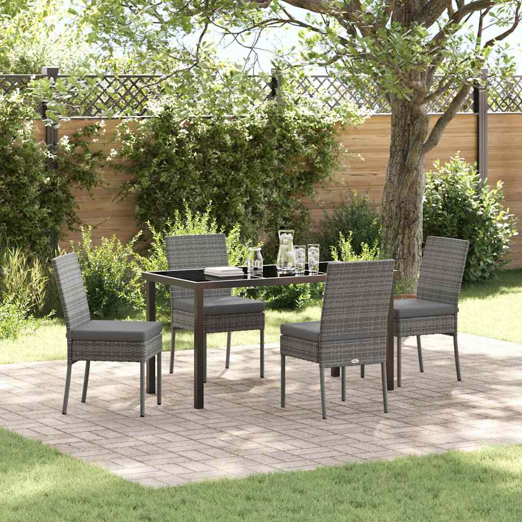 Garten Essgruppe 5 pcs Grau Pulverbeschichteter Stahl