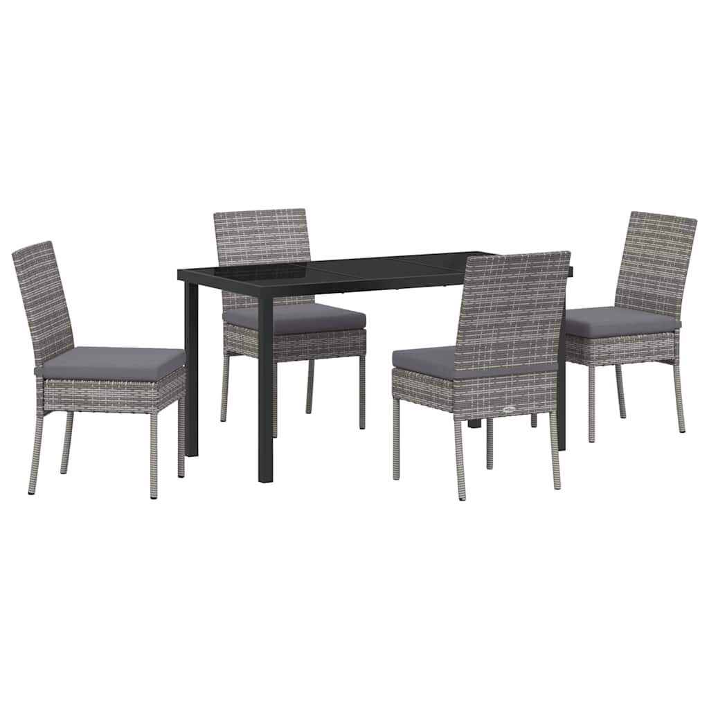 Garten Essgruppe 5 pcs Grau Pulverbeschichteter Stahl
