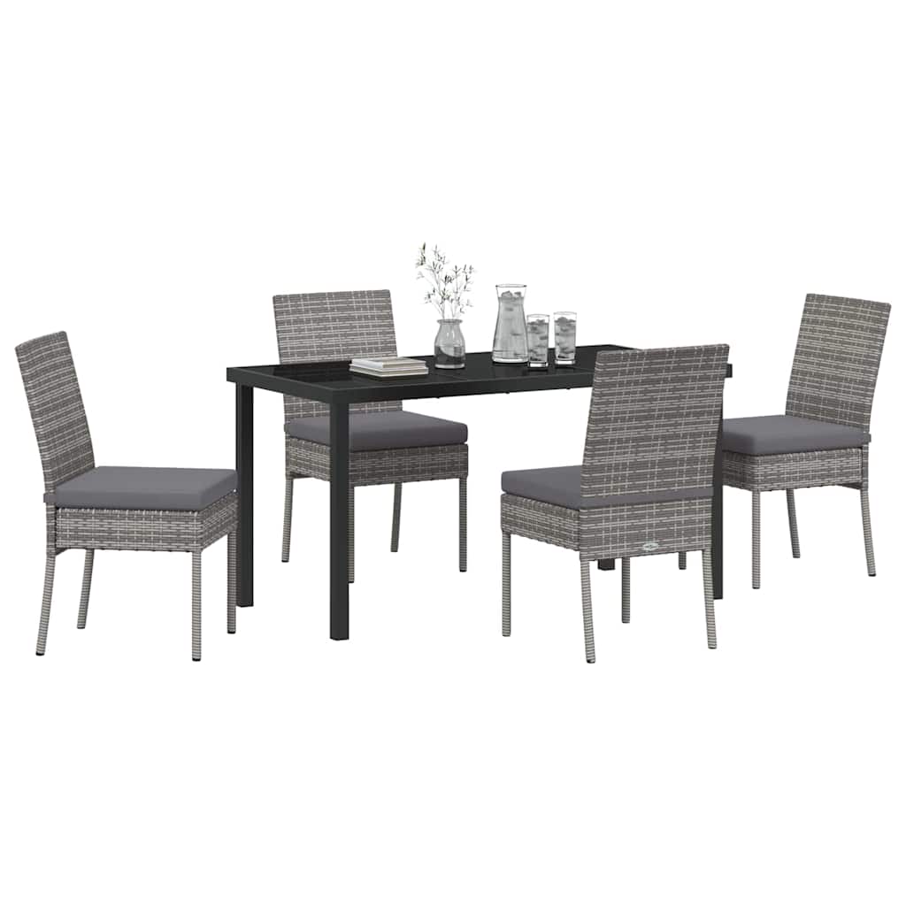 Garten Essgruppe 5 pcs Grau Pulverbeschichteter Stahl