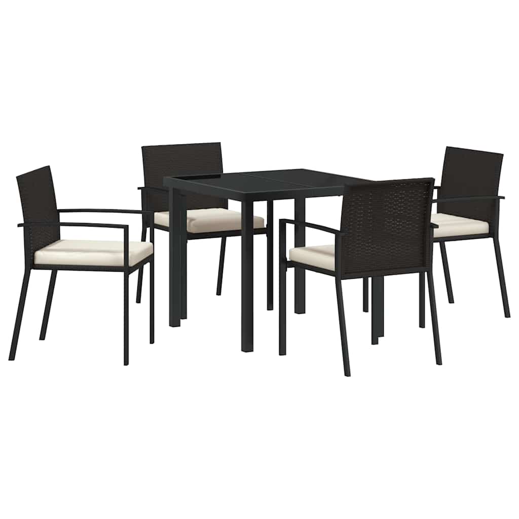 Garten Essgruppe 5 pcs Schwarz Pulverbeschichteter Stahl