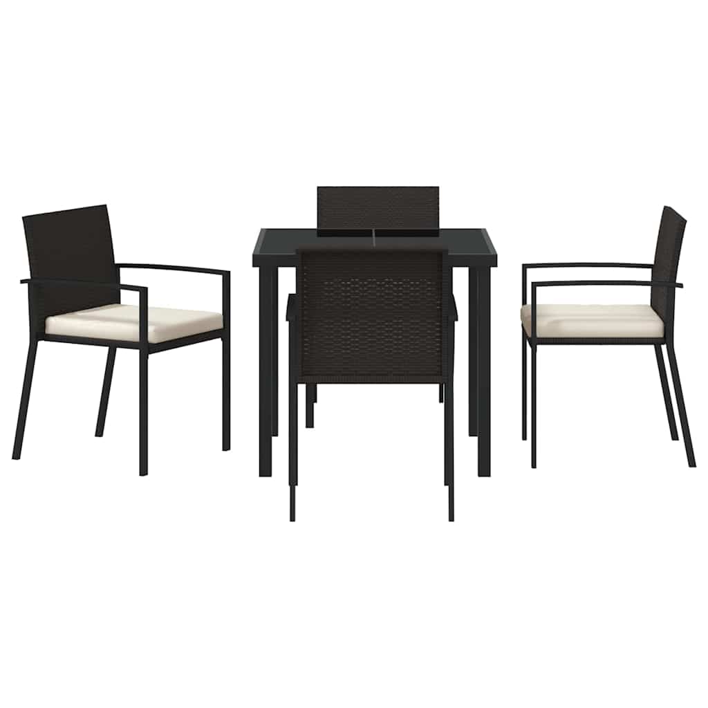 Garten Essgruppe 5 pcs Schwarz Pulverbeschichteter Stahl