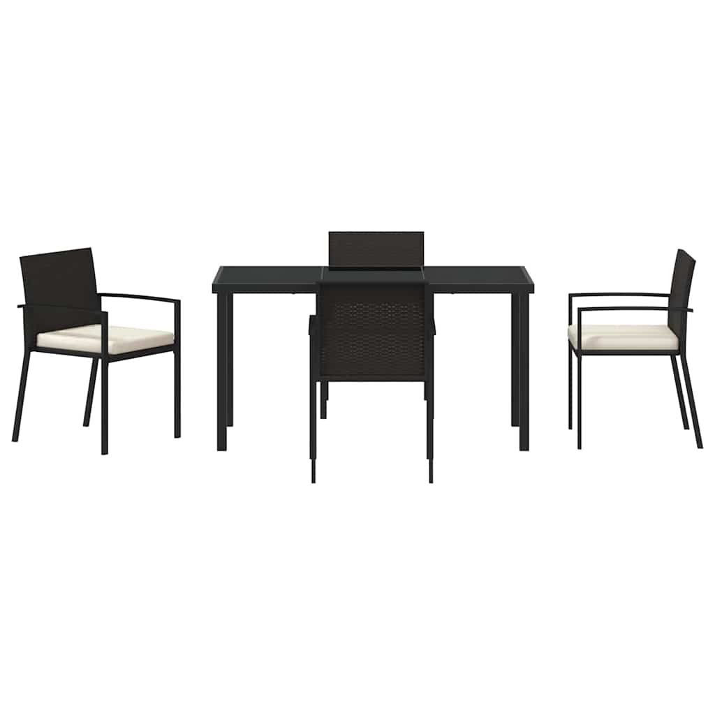 Garten Essgruppe 5 pcs Schwarz Pulverbeschichteter Stahl