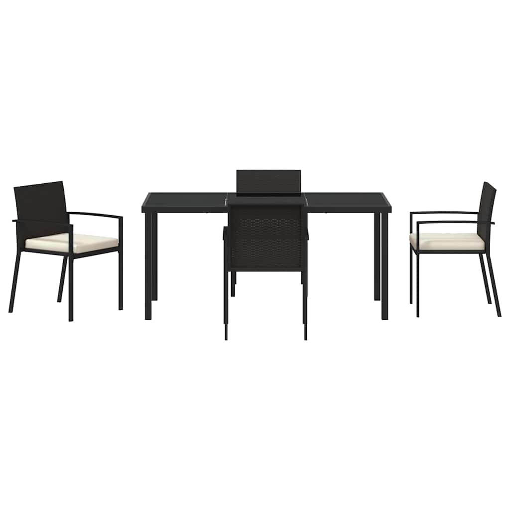 Garten Essgruppe 5 pcs Schwarz Pulverbeschichteter Stahl