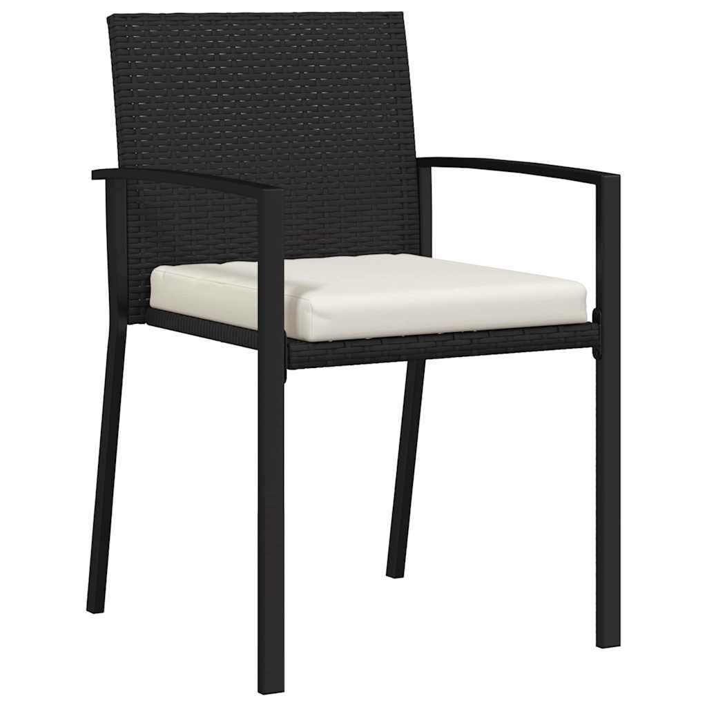 Garten Essgruppe 9 pcs Schwarz Pulverbeschichteter Stahl