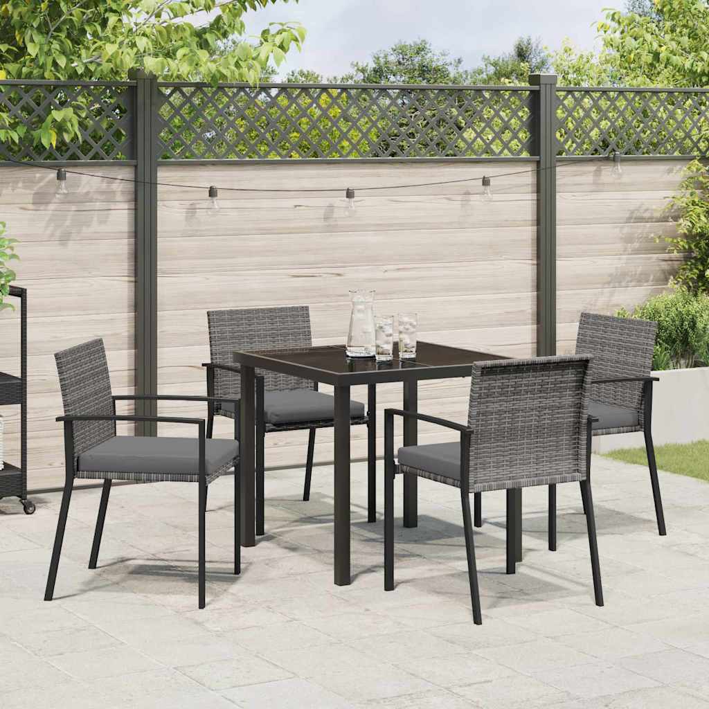 Garten Essgruppe 5 pcs Grau Pulverbeschichteter Stahl