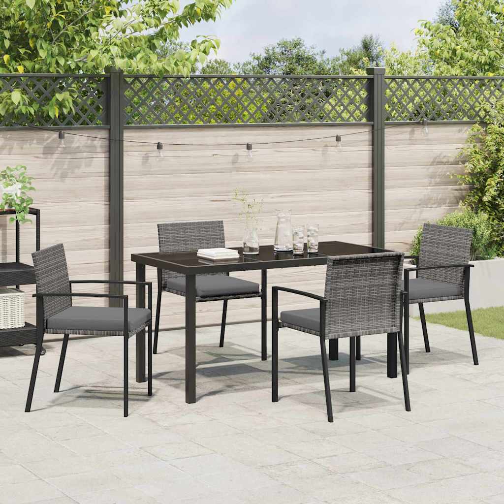 Garten Essgruppe 5 pcs Grau Pulverbeschichteter Stahl