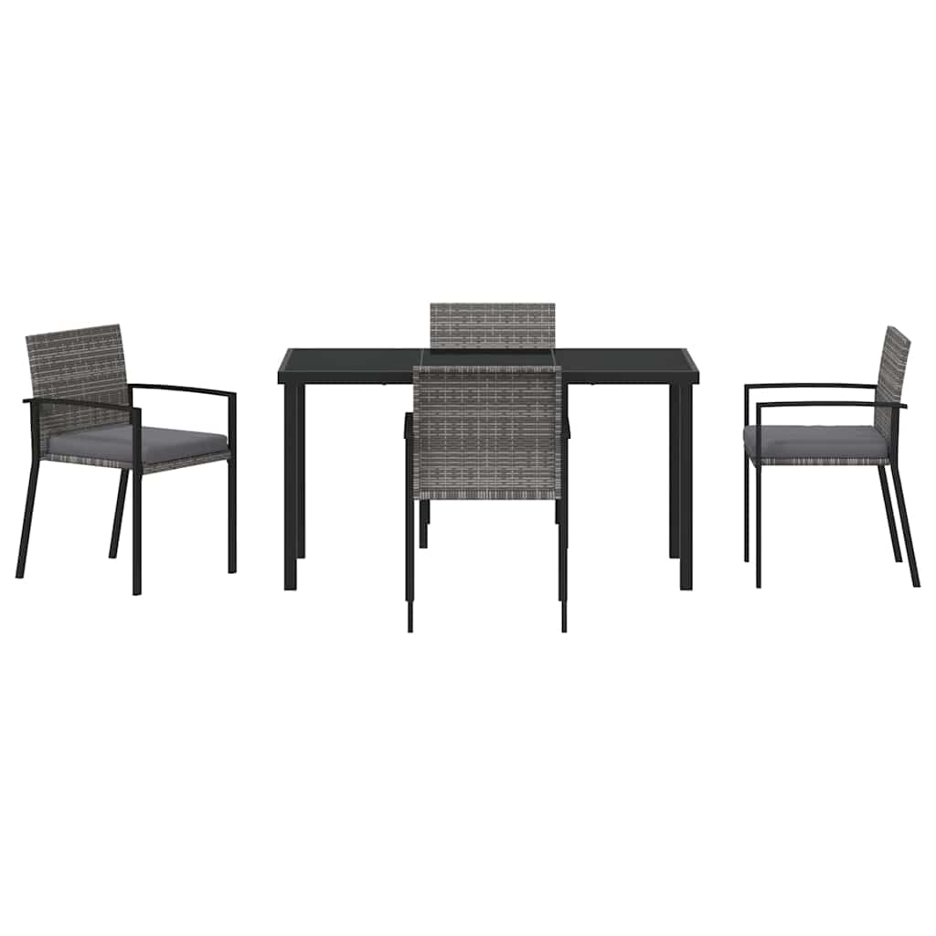 Garten Essgruppe 5 pcs Grau Pulverbeschichteter Stahl