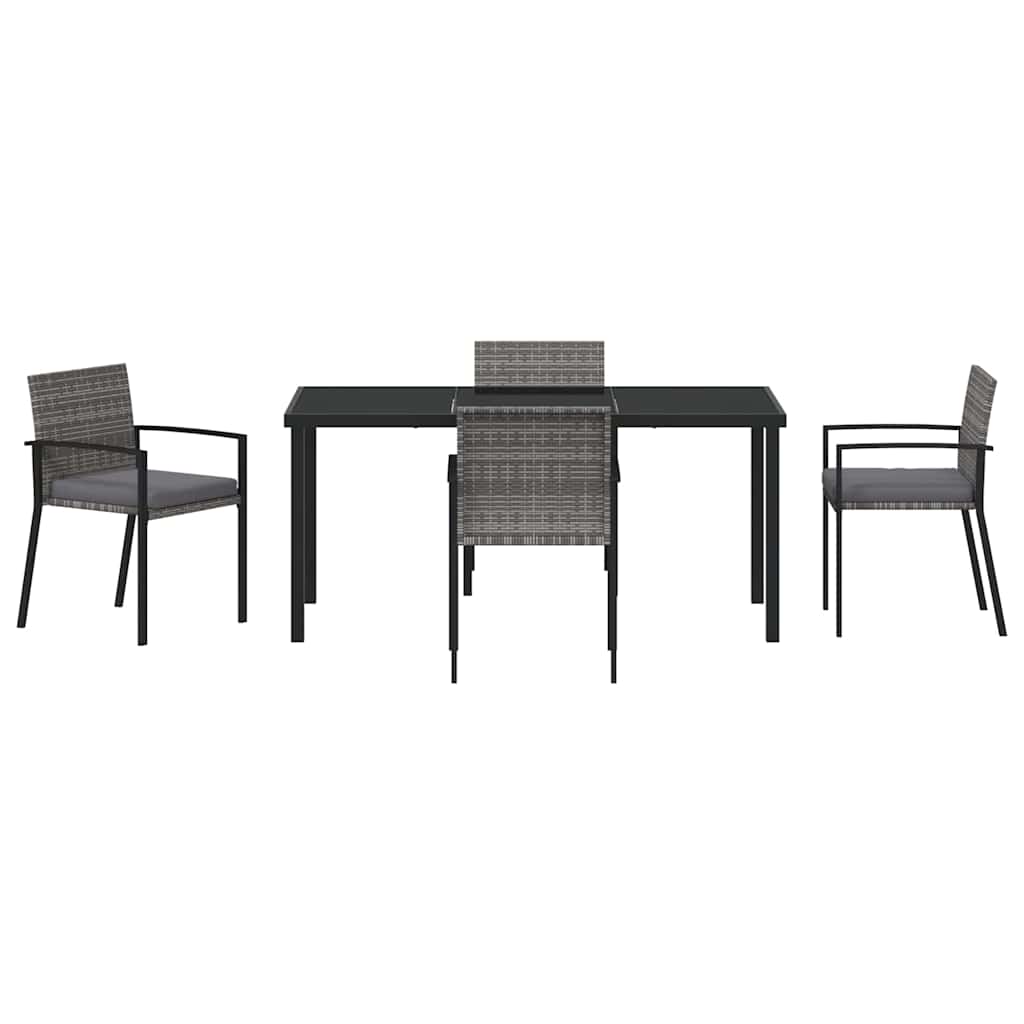 Garten Essgruppe 5 pcs Grau Pulverbeschichteter Stahl