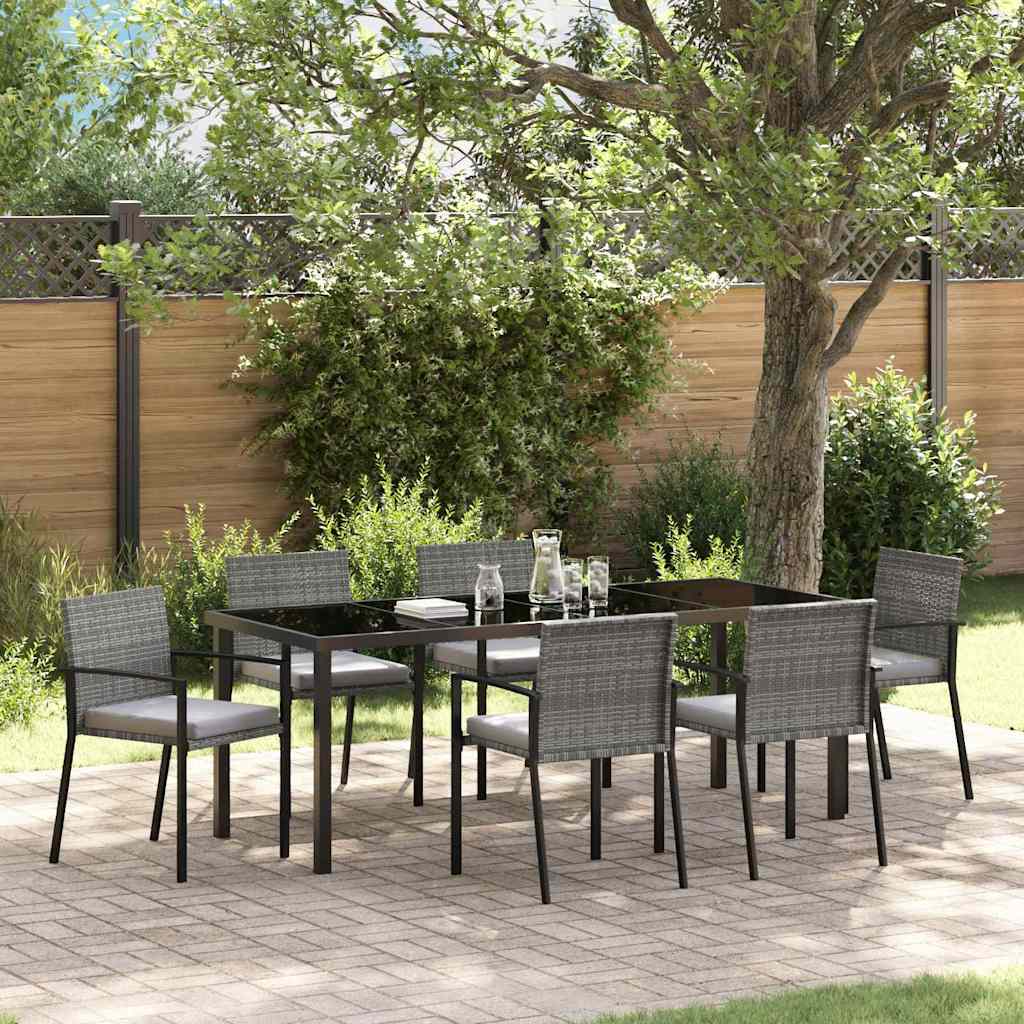 Garten Essgruppe 6 pcs Grau Pulverbeschichteter Stahl