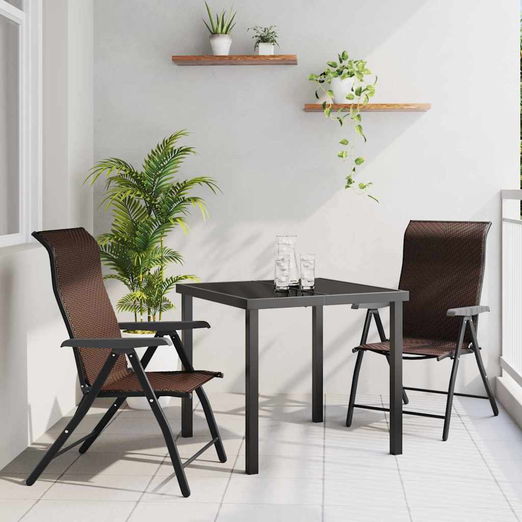 Garten Essgruppe 3 pcs Braun Pulverbeschichteter Stahl
